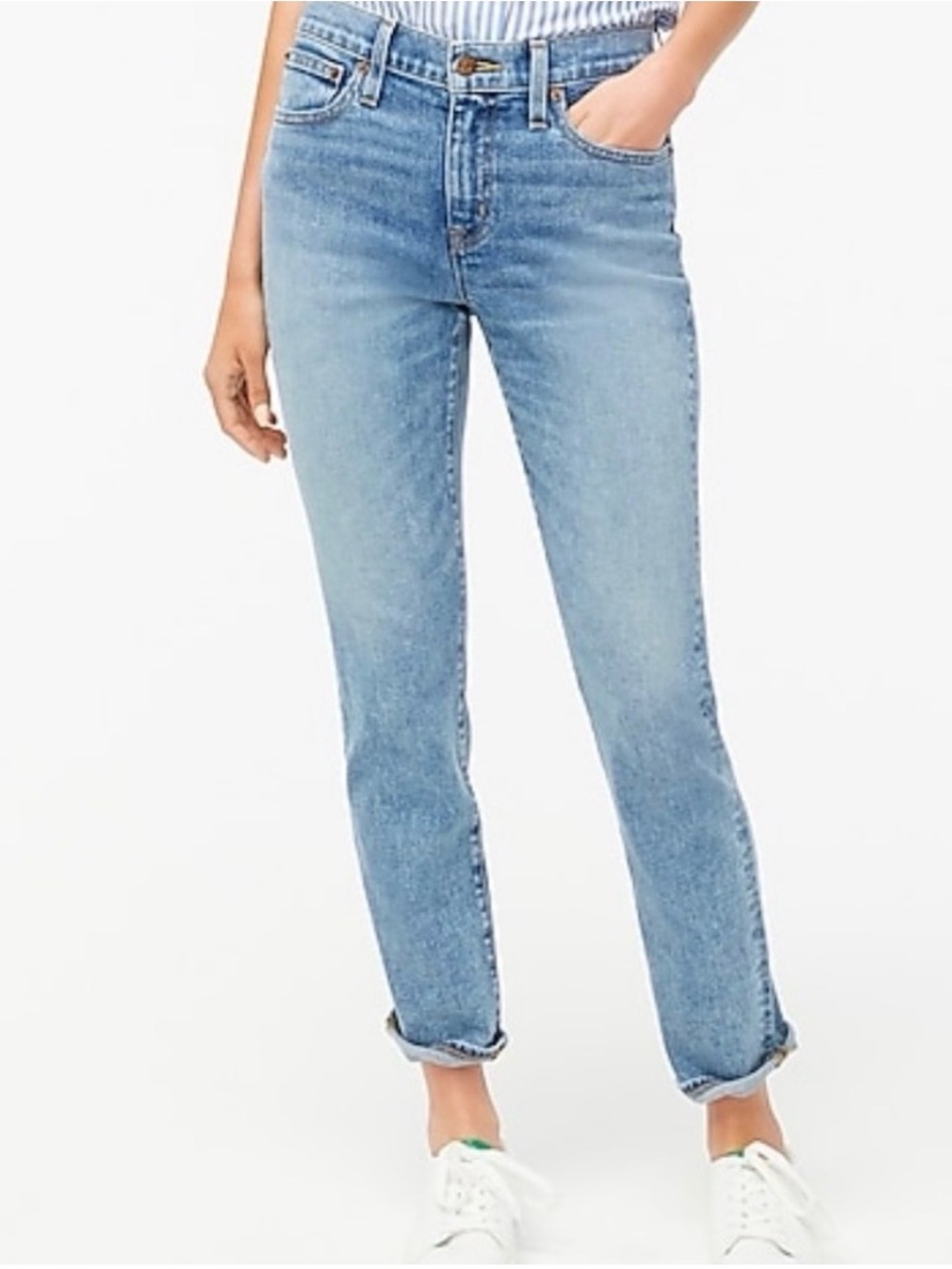 J.Crew Slim Boyfriend Cropped and Cuffed Classic Denim Jean, Size 27